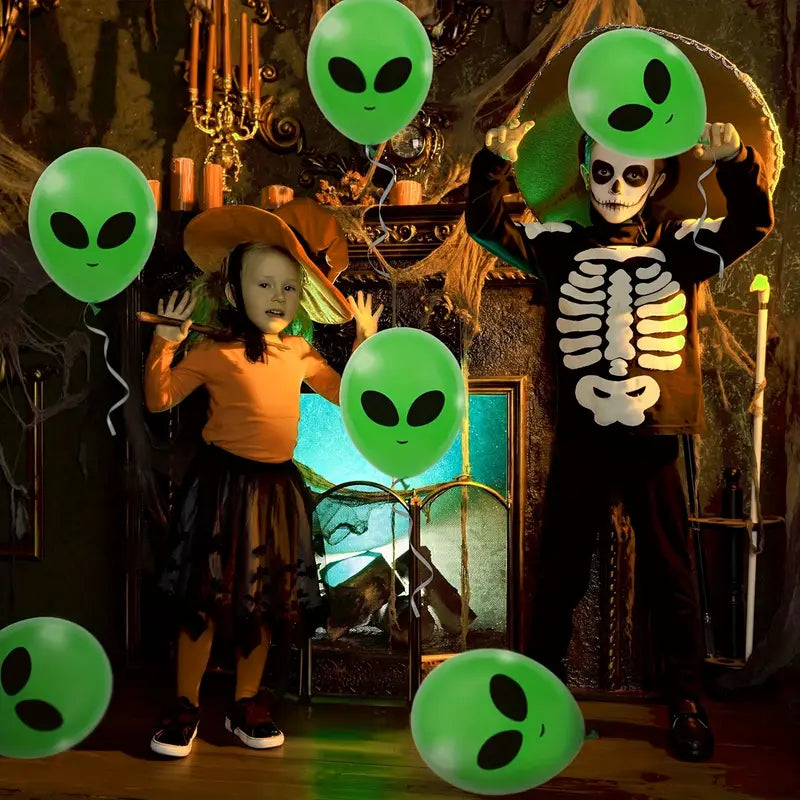 Alien Latex Party Balloons Pack of 12