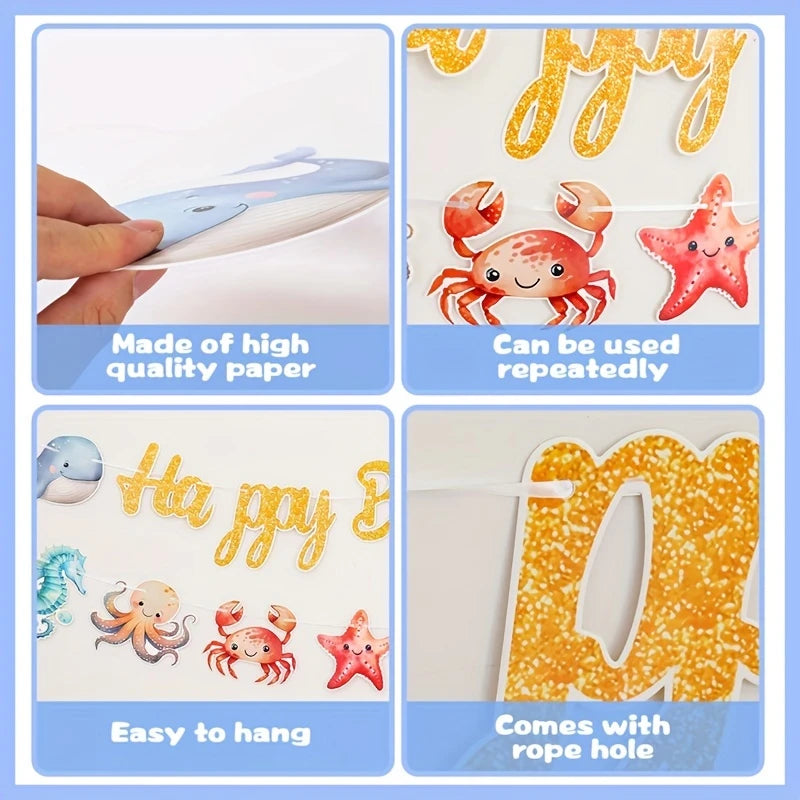 Ocean-Themed Birthday Banner