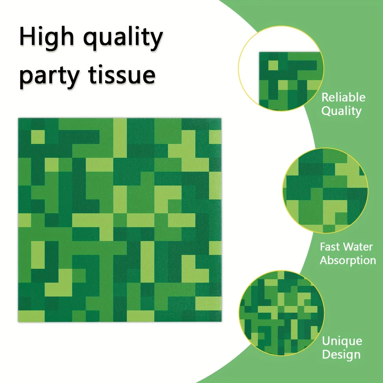 Minecraft Pixel Paper Napkin Pack of 20