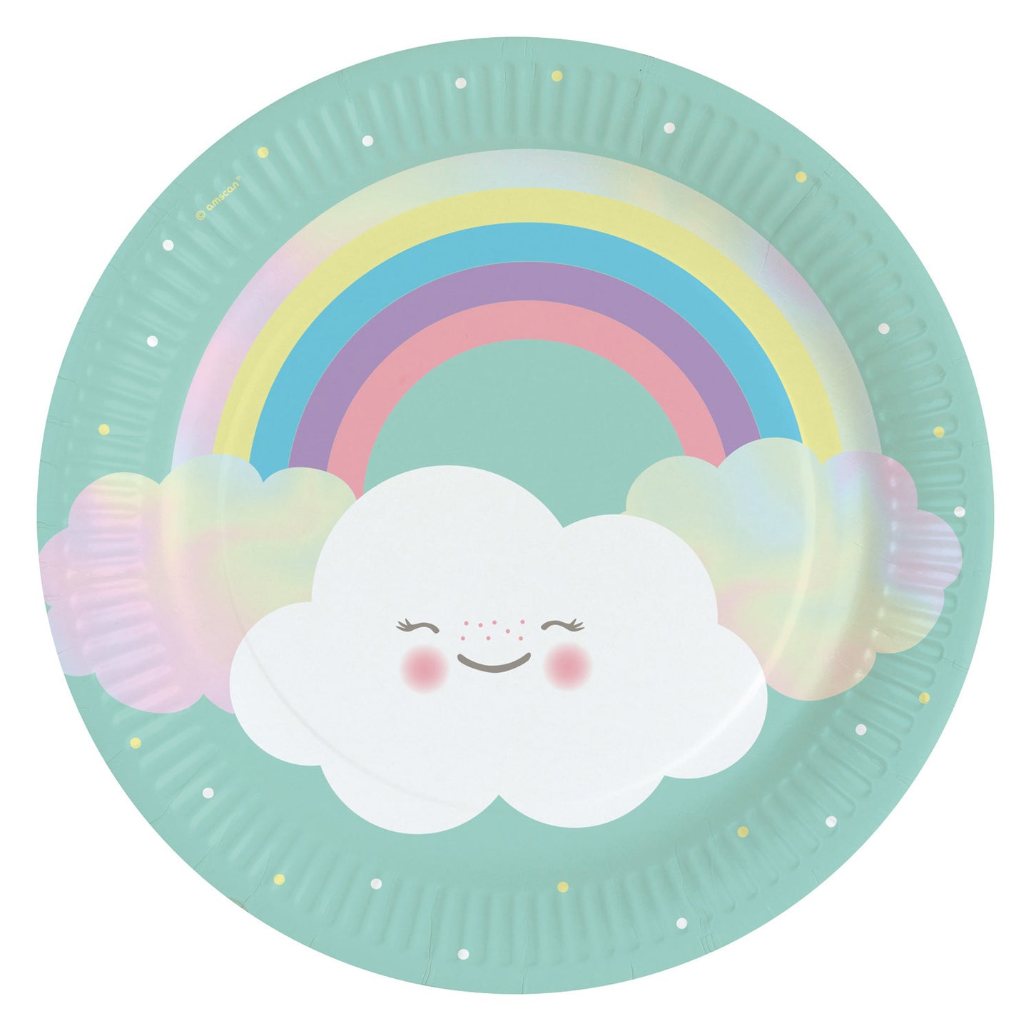 Rainbow & Cloud Paper Plates Pack of 8