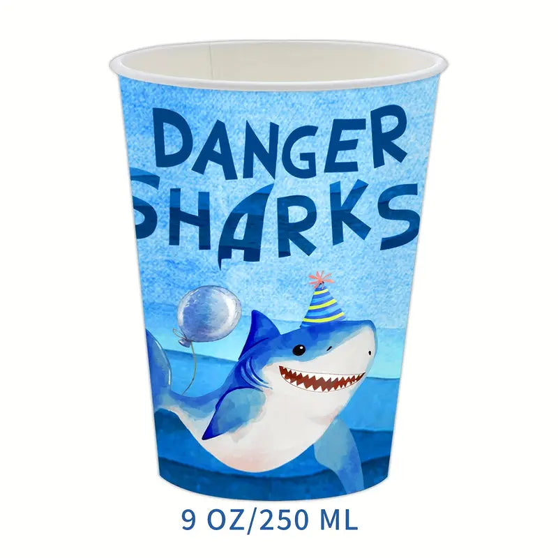 Shark Party Supplies Set For 10 Guests