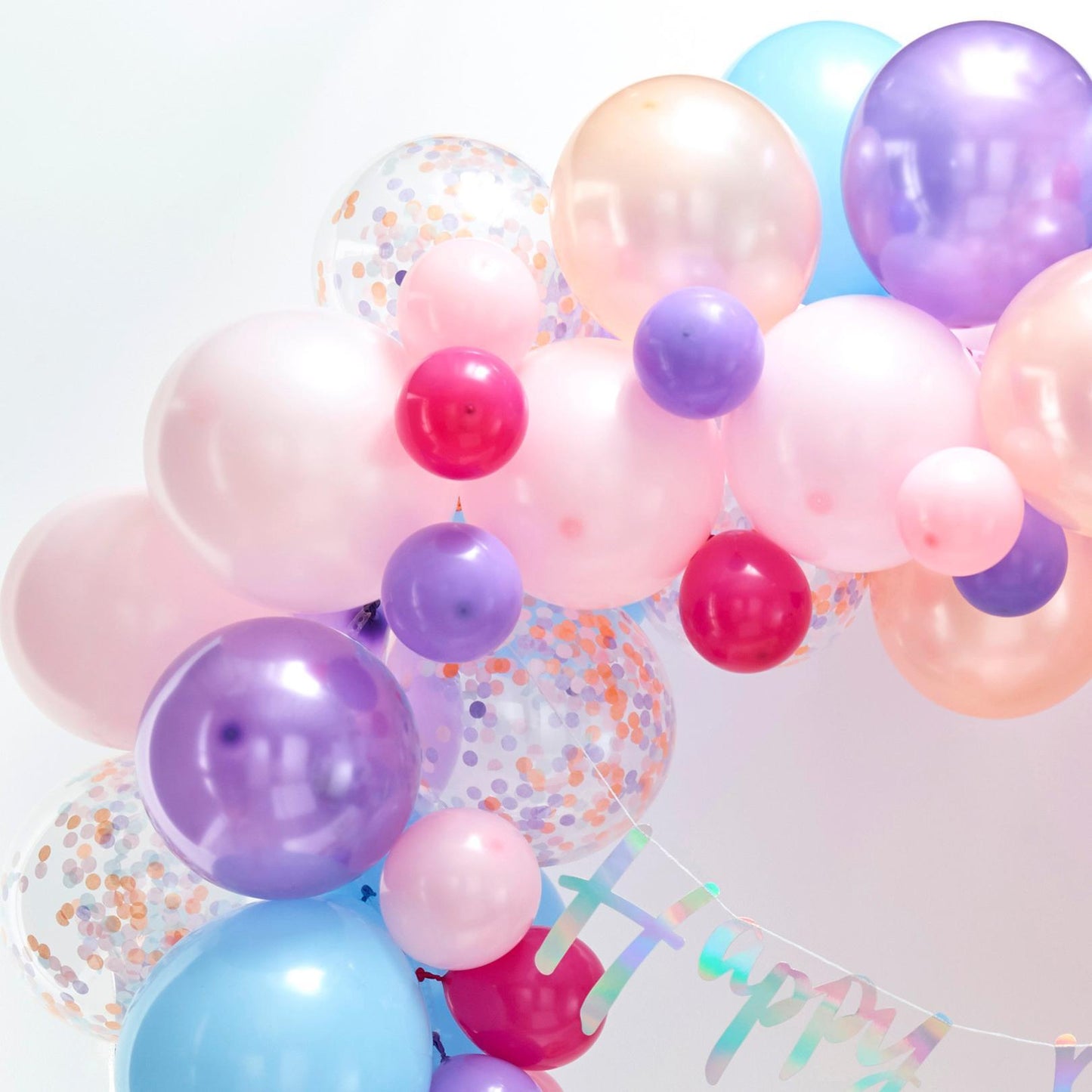 Pink,Purple,Blue,Peach-Balloon Arch