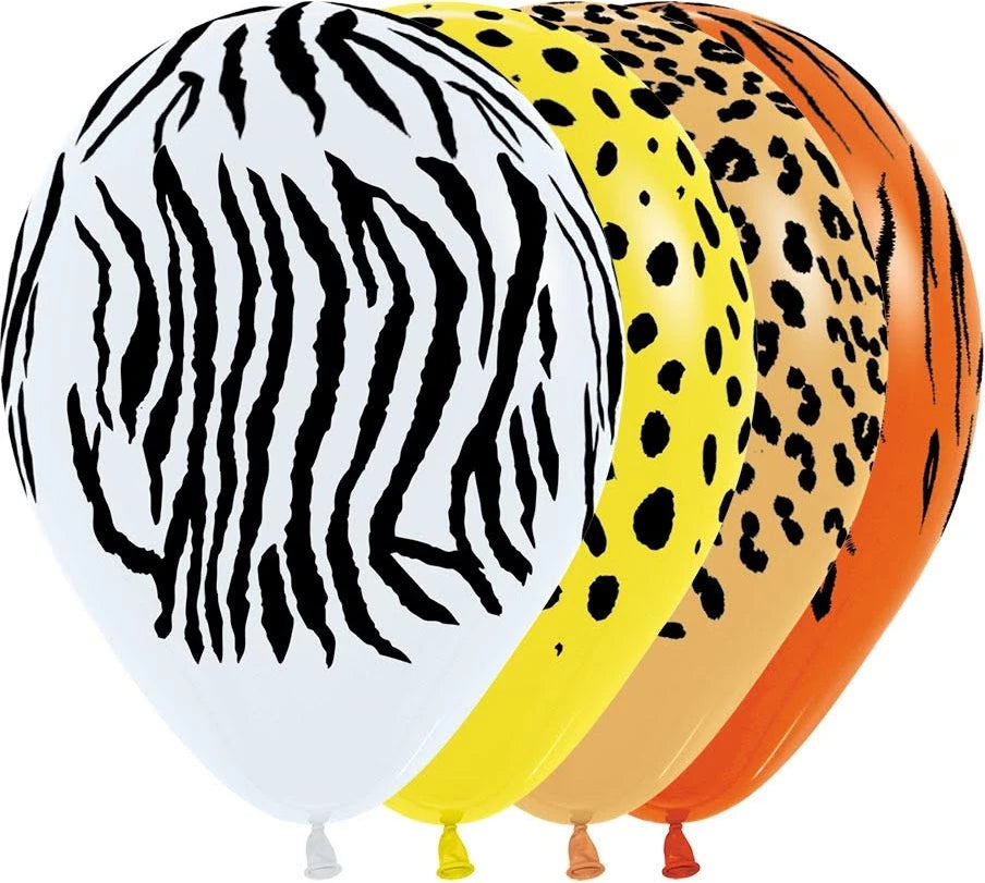 Jungle Prints Latex Balloons Assorted Pack of 10