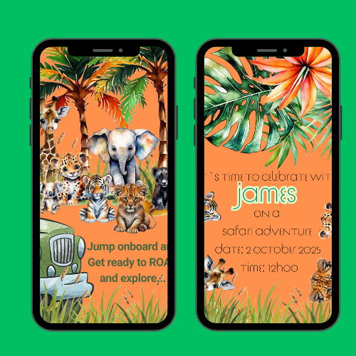Wild Safari Interactive Video Invitation