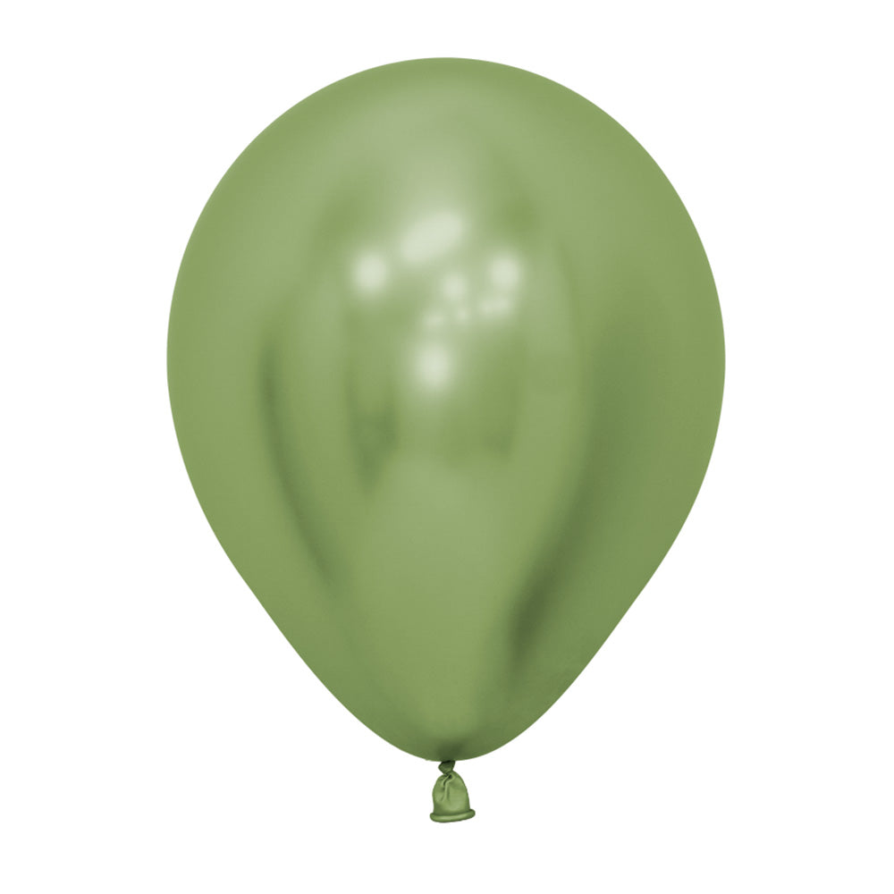 Chrome Reflex Lime Green 12.5cm Latex Balloons Pack of 20