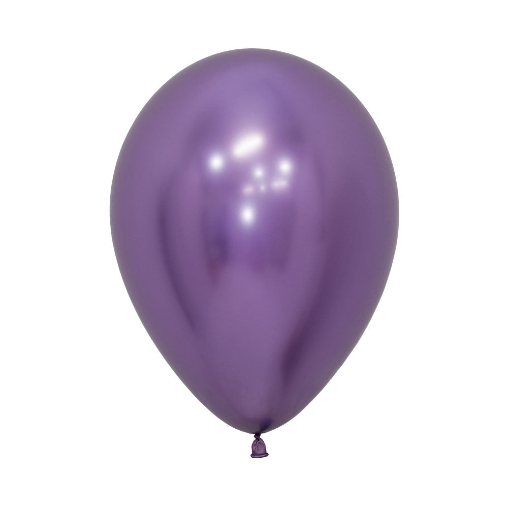 Chrome Reflex Violet 12.5cm Latex Balloons Pack of 20