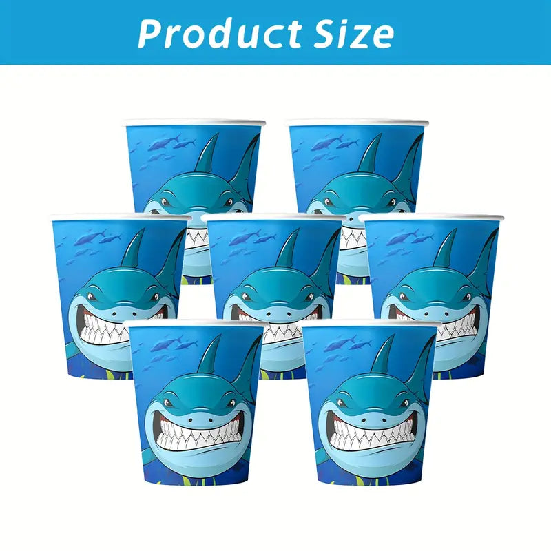 Shark Themed Tableware Party Set for 10 Guests