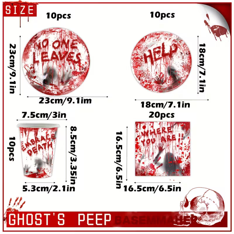 Spooky Bloody Halloween Party Supplies Set