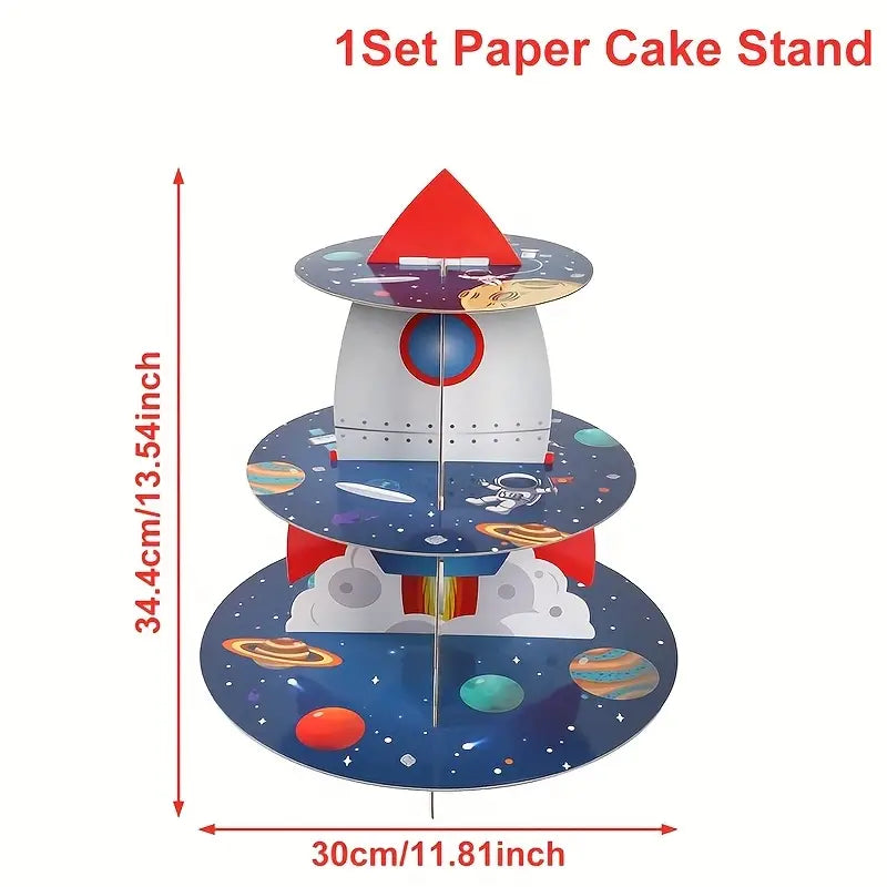 Space Rocket Cupcake Cardboard Stand