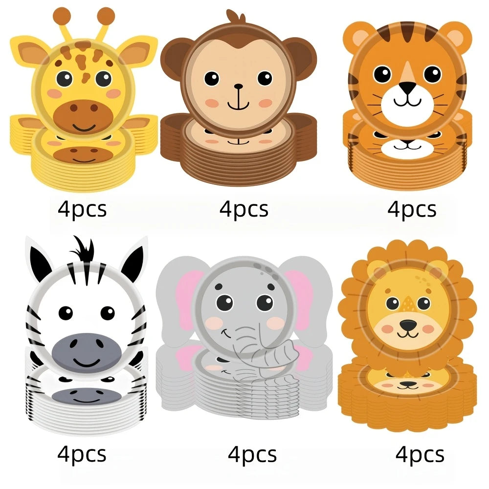 Jungle Animal Party Plates Pack of 6