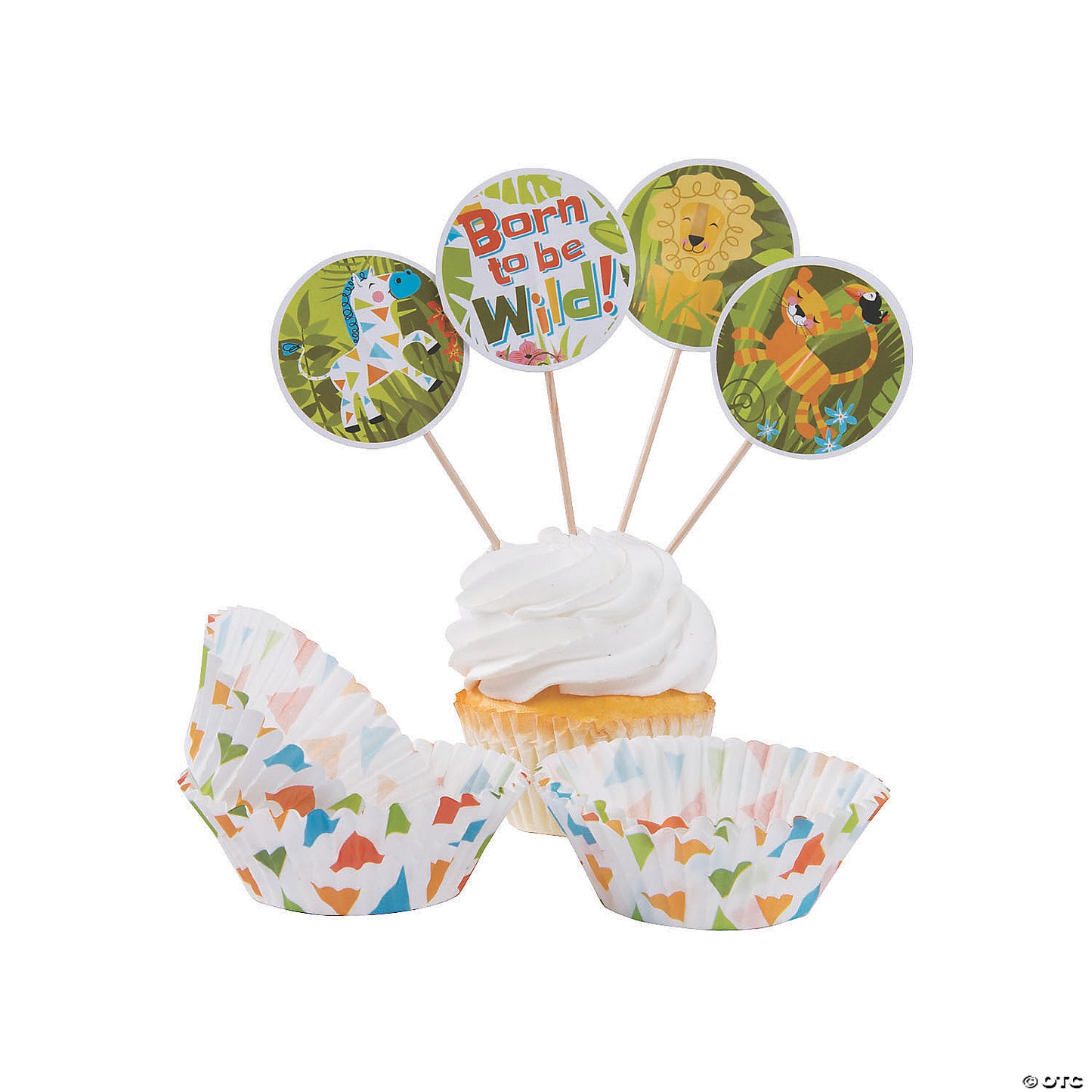 Jungle Baby Cupcake Wrappers with Picks Pack of 25