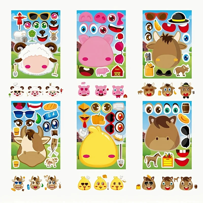 DIY Farm Animal Stickers Pack of 12