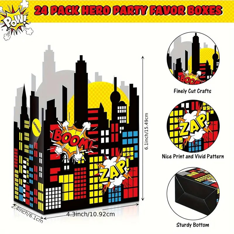 Vibrant Cityscape Party Treat Boxes Pack of 10