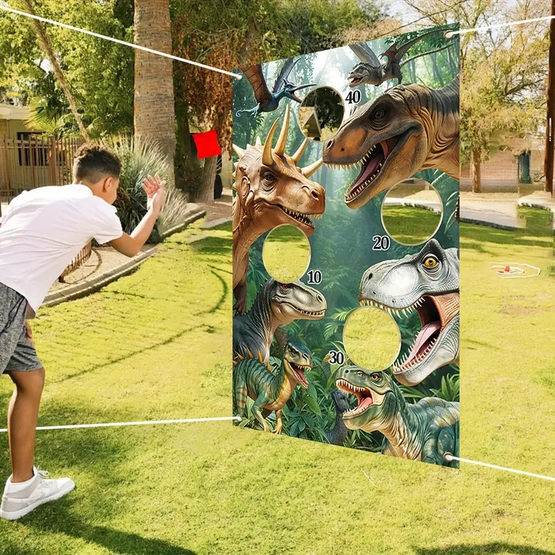 Dinosaur Prehistoric Forest Carnival Throw Game Banner