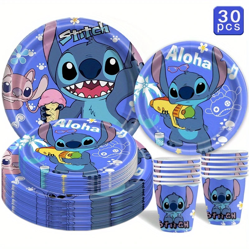 Stitch Themed Party Tableware Set for 10 guests