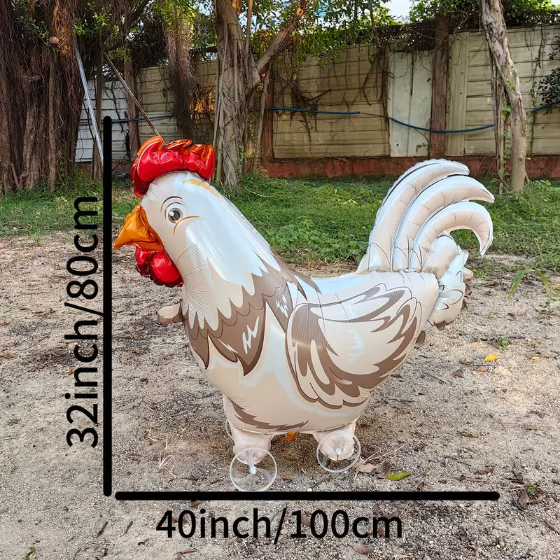 Cream Chicken Foil Balloons Pack of 2