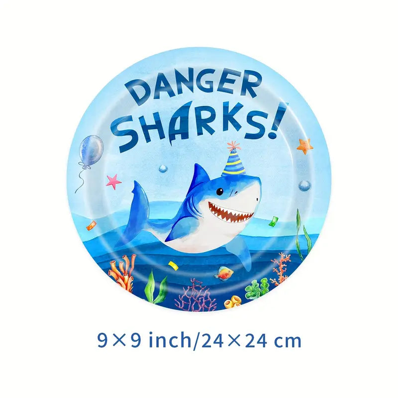 Shark Party Supplies Set For 10 Guests