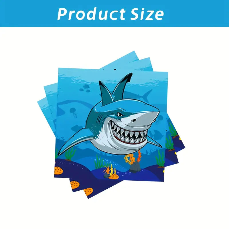 Shark Themed Tableware Party Set for 10 Guests