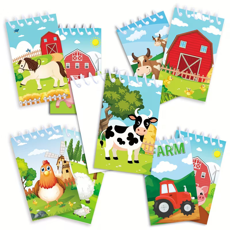 Farm Party Mini Notepads Pack of 8