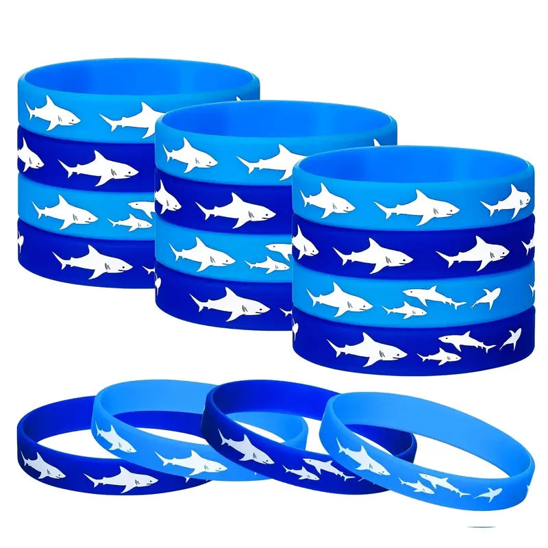 Shark Wristband Bracelets Silicone Pack of 10