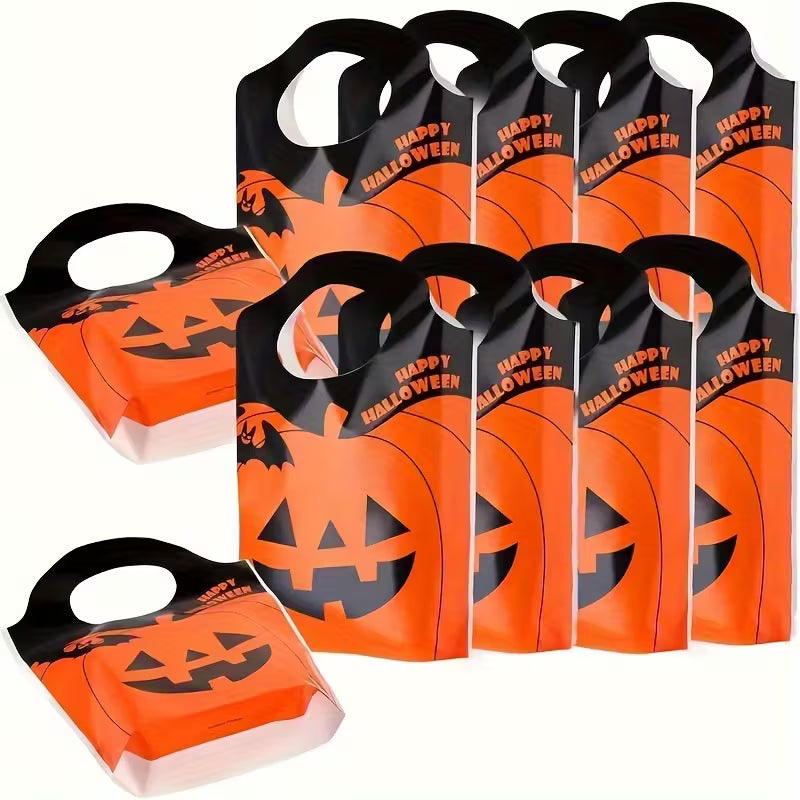 Jack-O'-Lantern Plastic Pumpkin Treat Bags Pack of 20