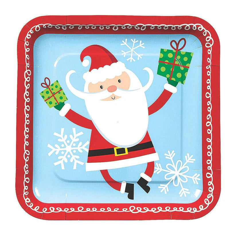 Whimsical Christmas Paper Dinner Plates Pack of 8
