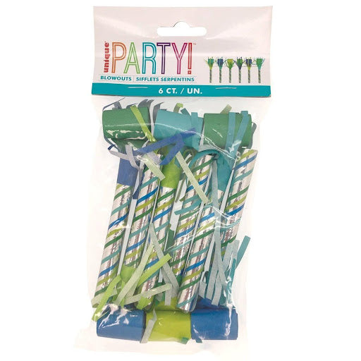 Green and Blue Dinosaur Blowouts Pack of 6