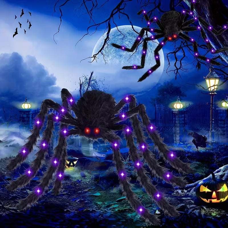 Giant Glowing Spider Decoration with Bendable Legs