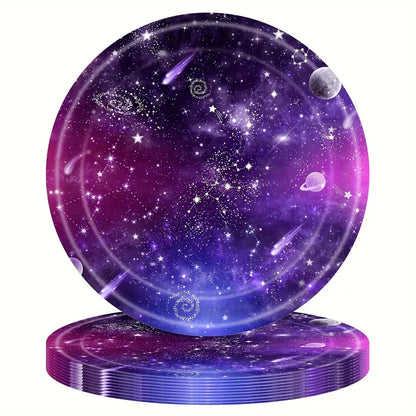 Space Galaxy Theme Party Tableware Set for 24 Guests