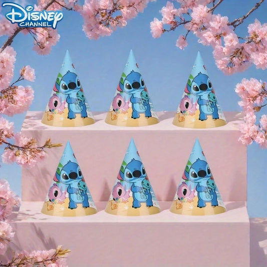 Stitch Paper Cone Party Hats Pack of 6