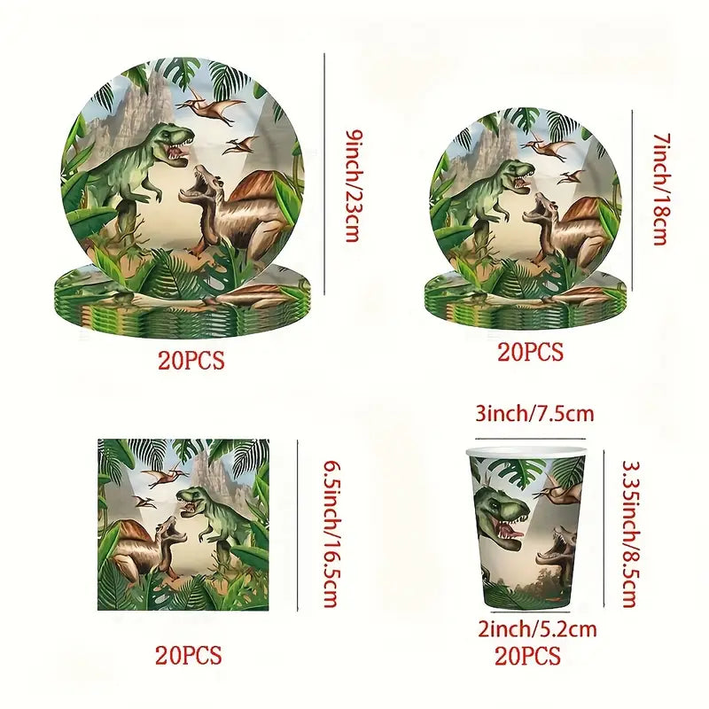 Dino Tableware Set for 20 Guests
