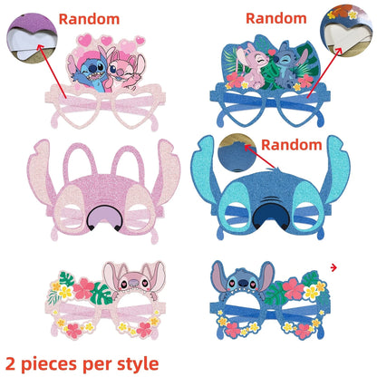 Stitch And Angel Themed Paper Glasses