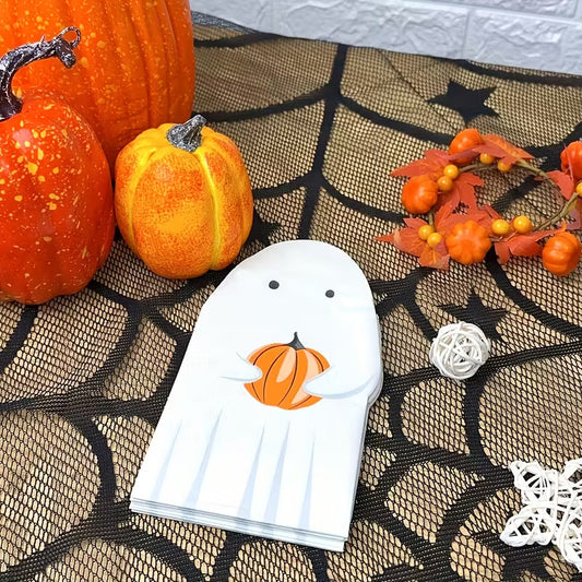 Halloween Paper Napkins in Ghost Shape Pack of 16