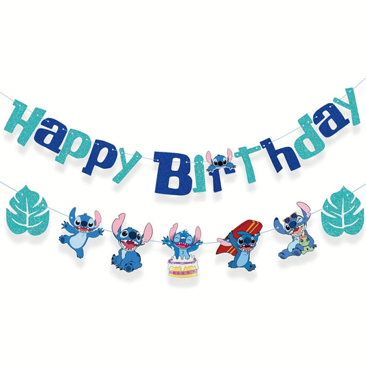 Stitch Birthday Party Paper Banner