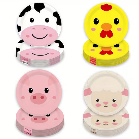 Farm Animals Dessert Paper Plates Pack of 10
