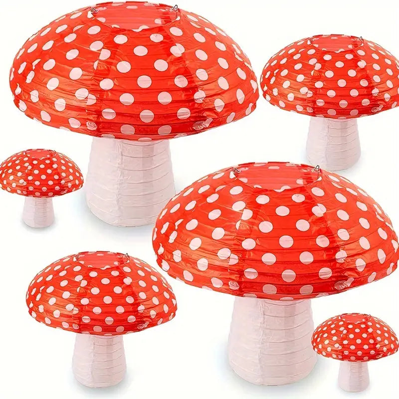 Mushroom Paper Lanterns Pack of 3