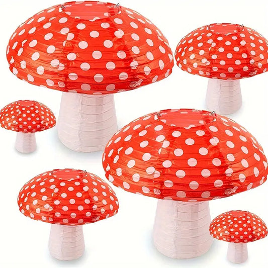 Mushroom Paper Lanterns Pack of 3