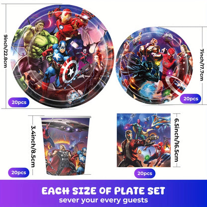 The Avengers Superhero Tableware Set For 20 Guests