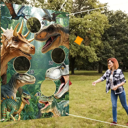 Dinosaur Prehistoric Forest Carnival Throw Game Banner