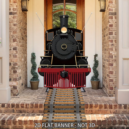 Train Party Decoration Hanging Banner and Railroad Track Aisle