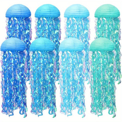 Jellyfish Lanterns for Under The Sea & Mermaid Party Decor Pack of 8