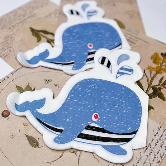 Whimsical Whale-Shaped Napkins Pack of 20