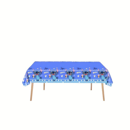 Stitch Blue Plastic Tablecover