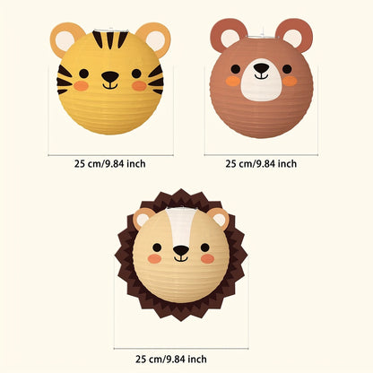 Animal Paper Lanterns Pack of 3