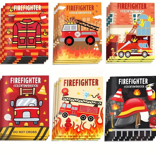 Fire-Themed Mini Color Books Pack of 6