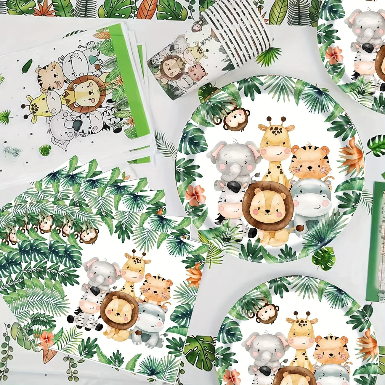 Jungle Safari Party Tableware Set for 20 Guests