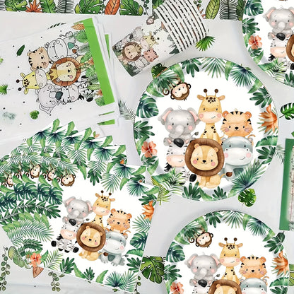 Jungle Safari Party Tableware Set for 20 Guests