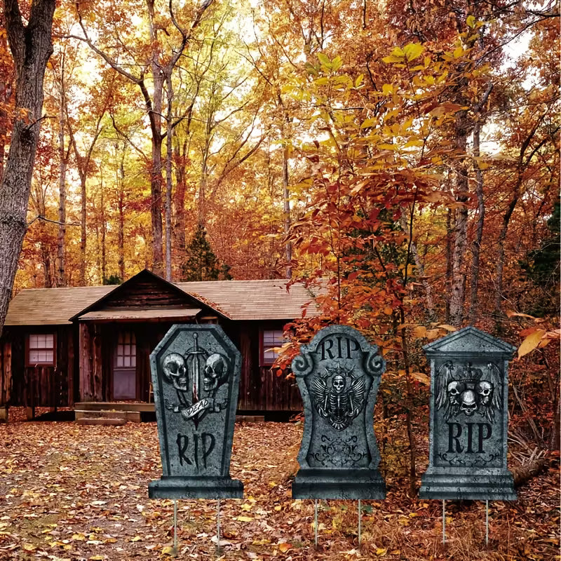 Halloween Tombstone Yard Stakes Pack of 3