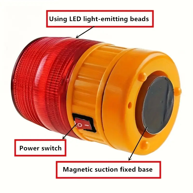 Rotatable RED LED Light with a Magnetic Base for Cars