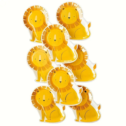Lion Shaped Paper Plates Safari Pack of 12